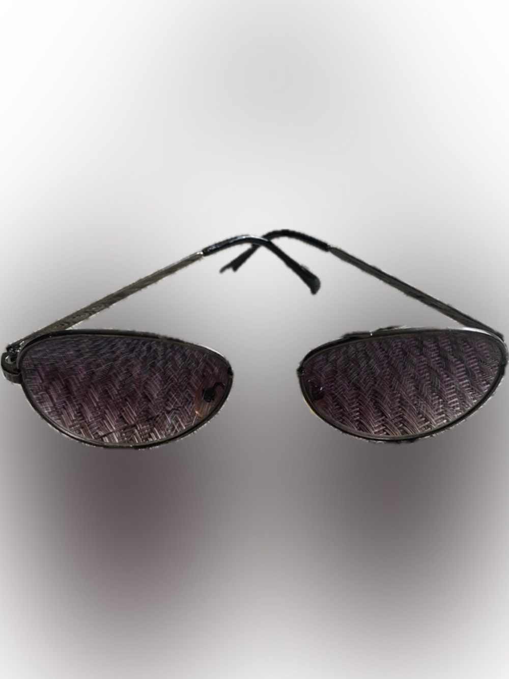 Classic Metal Frame Aviator Sunglasses Purple Gradient Lens + Red Pouch Case